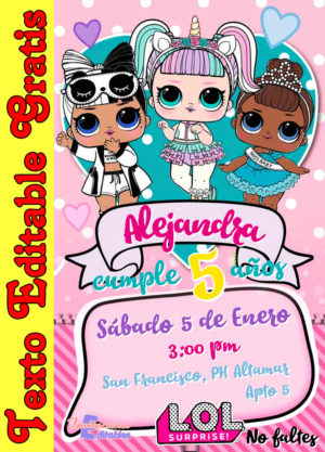 Invitación de l.o.l. surprise para editar