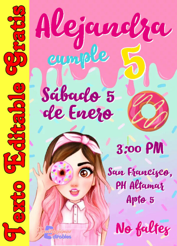 Invitación de Mis Pastelitos para editar