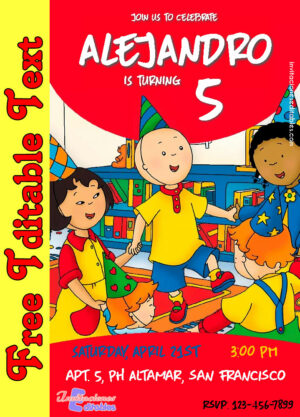 Free Caillou Invitation to edit