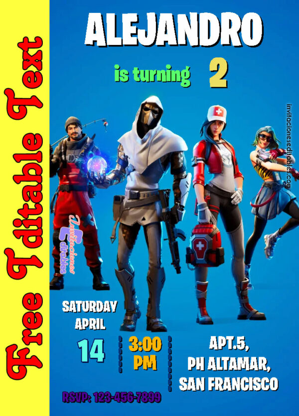 Free Fortnite Invitation to edit