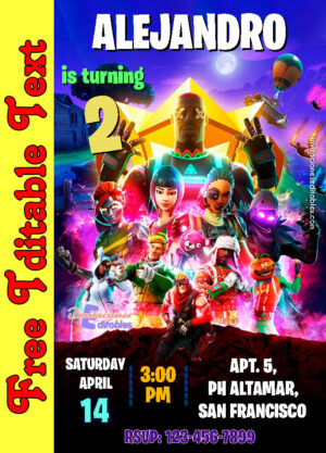 Free Fortnite Invitation to edit