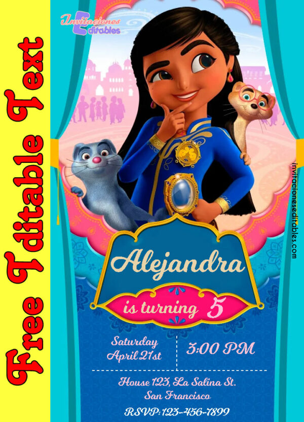 Free Mira, Royal Detective Invitation to edit