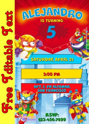Free Super Thing Invitation to edit