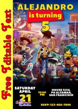 Free Toy Story Invitation to edit