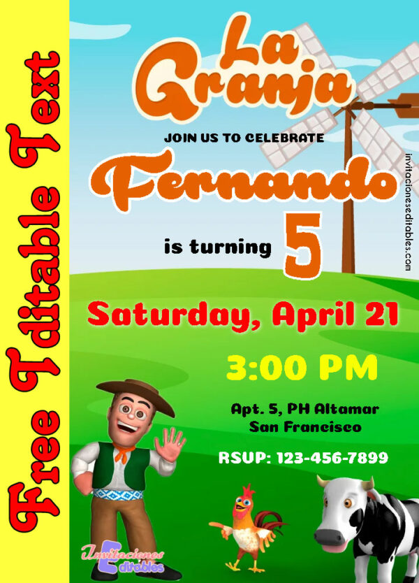 Free Zenon The Farmer Invitation to edit