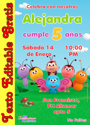Invitación de Bichikids para editar
