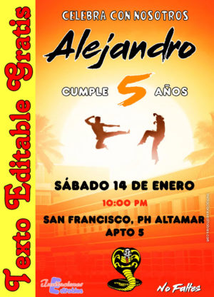 Invitación de Cobra Kai para editar