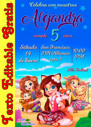 Invitación de Enchantimals para editar