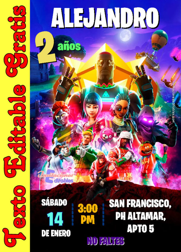 Invitación de Fortnite para editar