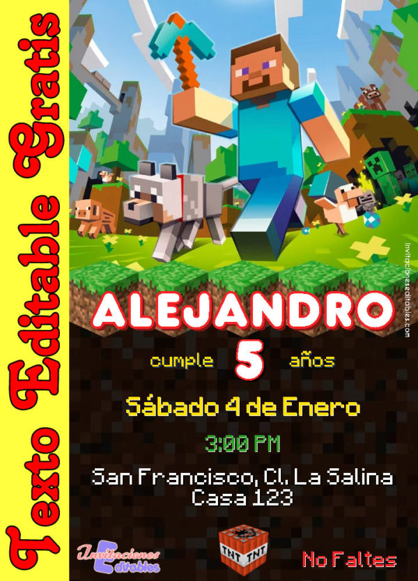Invitación de Minecraft para editar