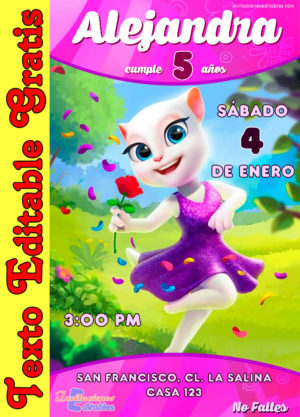Invitación de My Talking Angela para editar