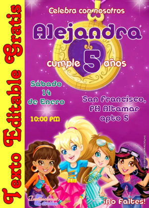 Invitación de Polly Pocket para editar