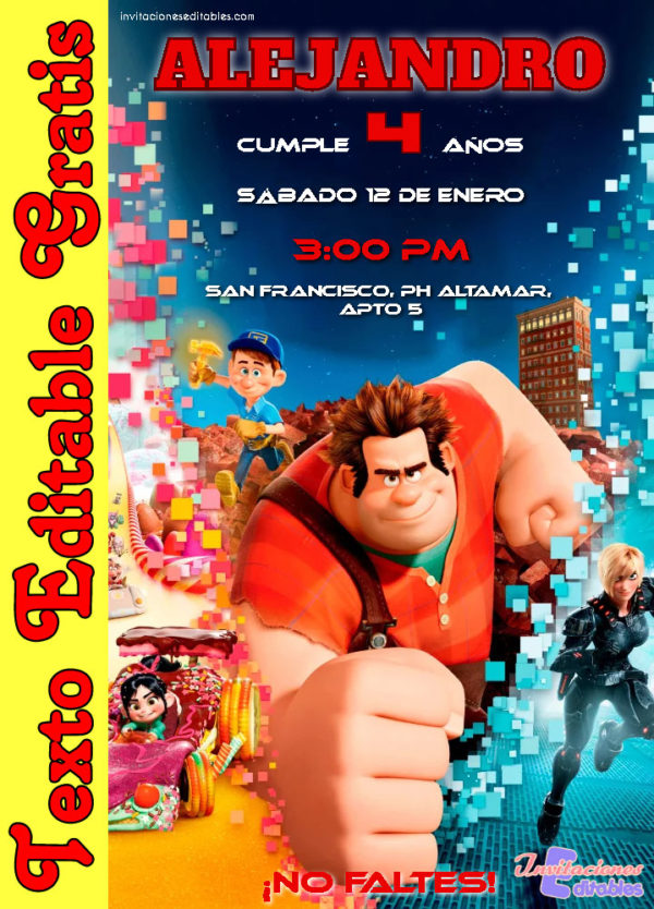 Invitación de Ralph El Demoledor para editar