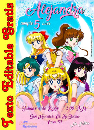 Invitación de Sailor Moon para editar