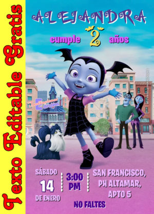 Invitación de Vampirina para editar