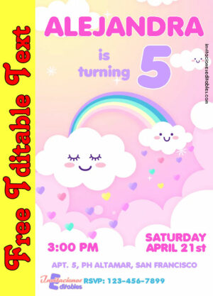 Rainbow Invitation 01