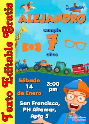 Invitación de Blippi para editar