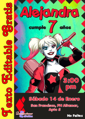 Invitación de Harley Quinn para editar