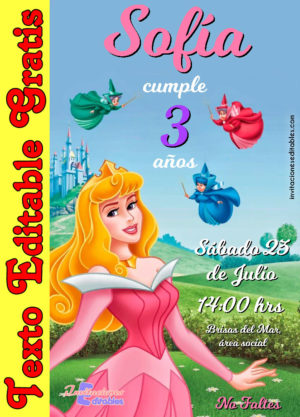 Invitación de La Bella Durmiente para editar