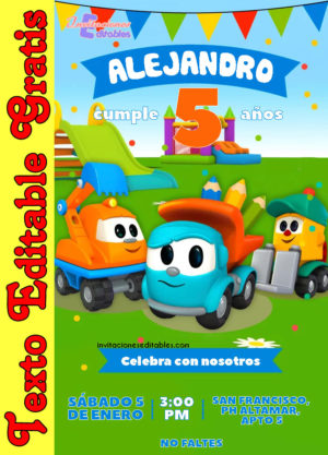 Invitación de Leo el Camión para editar