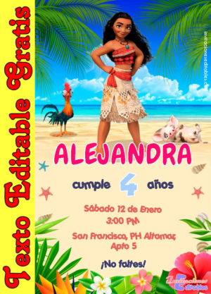 Invitación de Moana para editar