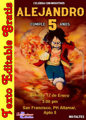 Invitación de Monkey D. Luffy para editar