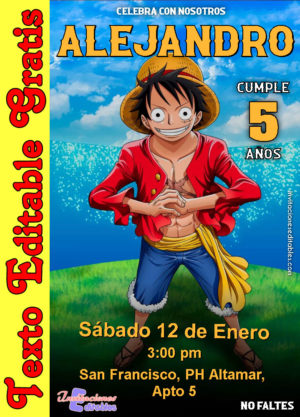 Invitación de Luffy para editar
