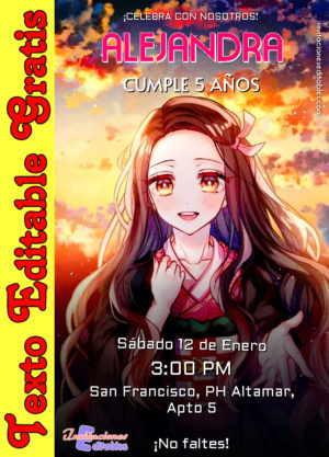 Invitación de Nezuko para editar