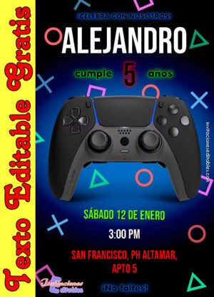 Invitación de Playstation para editar