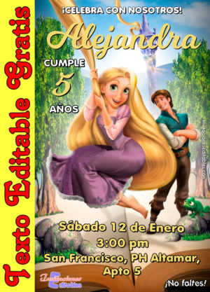 Invitación de Rapunzel para editar