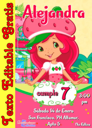 Invitación de Rosita Fresita para editar