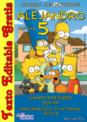 Invitación de Los Simpsons para editar
