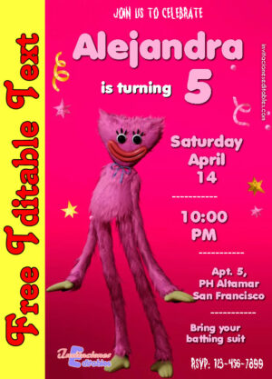 Free Kissy Missy Invitation to edit