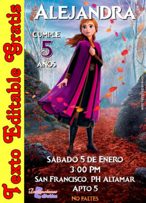 Invitación de Anna (Frozen) para editar