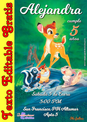 Invitación de Bambi para editar