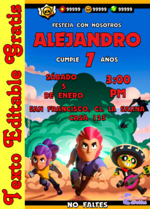Invitación de Brawl Stars para editar