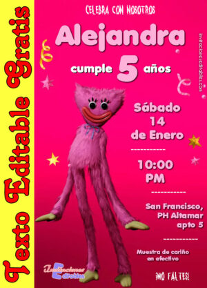 Invitación de Kissy Missy para editar