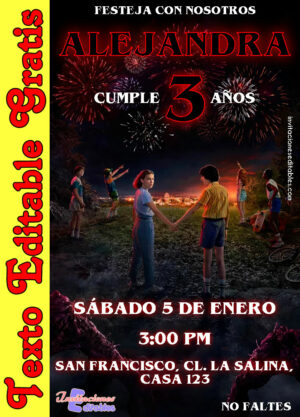 Invitación de Stranger Things para editar