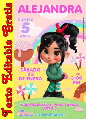 Invitación de Vanellope para editar