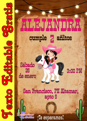 Invitación de Vaquera para editar