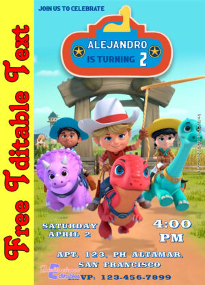 Free Dino Ranch Invitation to edit