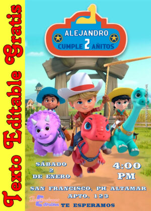 Invitación de Dino Ranch para editar