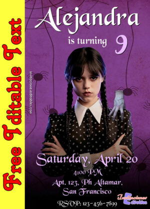 Free Wednesday Invitation to edit