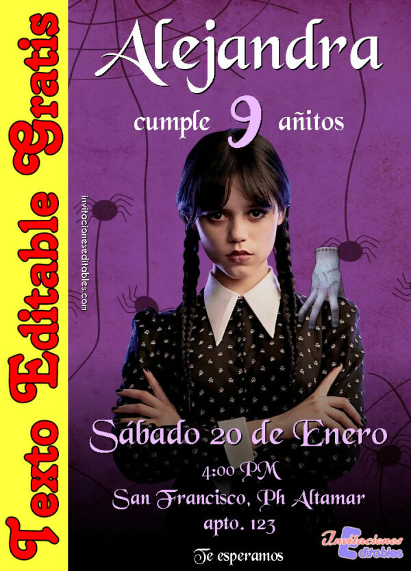 Invitación de Merlina para editar